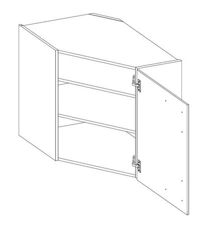 Szafka kuchenna narożna wisząca Silver 60x60 GN-72 1F szafka odporna na parę wodną wysoką temperaturę i rozlaną ciecz