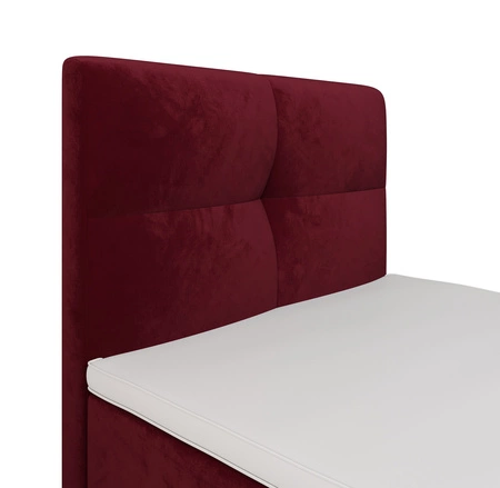 Łóżko kontynentalne Melba 120x200 bordowe w nowoczesnym skandynawskim stylu z tapicerowanym zagłówkiem łóżko z pojemnikiem