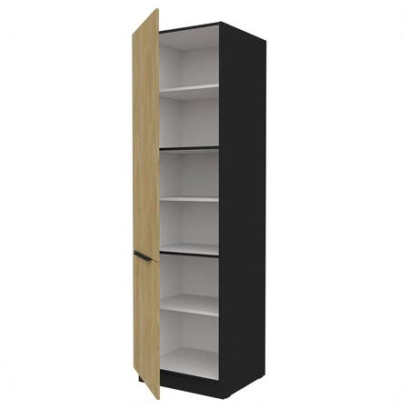 Słupek kuchenny Crotone 60 DK-210 2F szafka odporna na działanie wilgoci i uszkodzenia fronty z metalowymi uchwytami krawędziowymi