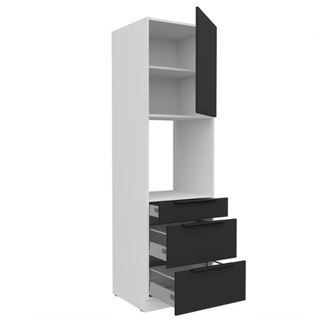 Słupek kuchenny Alatri Wh 60 DPS-210 3S 1F szafka z szufladami do zabudowy piekarnika fronty wykonane w technologii anti fingerprint