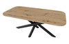 Stół Lyon 90x185 cm dąb artisan / czarny nowoczesny stół do jadalni osadzony na stylowych nogach typu pająk regulacja wysokości