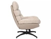Fotel Giselle beżowy / beżowa ekoskóra funkcjonalny oraz nowoczesny fotel obrotowy z metalowymi nogami komfortowy podczas wypoczynku