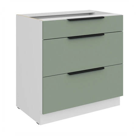 Zestaw mebli kuchennych narożny Treviso Wh 290x230 cm stylowe szafki kuchenne z frontami wykonanymi w technologii anti fingerprint