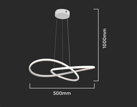 Lampa wisząca Bend biała 20W 3000K designerska lampa LED elegancka forma w nowoczesnym stylu idealne dopełnienie salonu lub pokoju dziennego