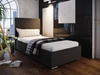 Łóżko tapicerowane Eljas 90x200 czarne z zagłówkiem w nowoczesnym stylu idealne do pokoju młodzieżowego lub małej sypialni