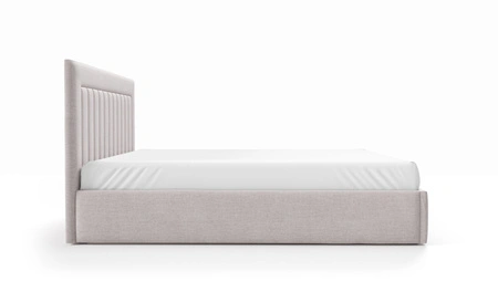 Łóżko tapicerowane Togo 160x200 brązowe eleganckie i funkcjonalne łóżko do sypialni gustowne pionowe przeszycia na wezgłowiu