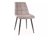 Krzesło tapicerowane Chic Brego szare stylowa tkanina nowoczesne krzesło z metalowymi nogami