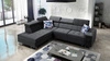 Narożnik z funkcją spania Hampton VII czarny lewostronny narożnik do pokoju wykonany z aksamitnej tkaniny o gładkiej powierzchni