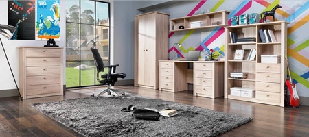 Komoda z szufladami Finezja 55 cm dąb sonoma nowoczesny design mebla obrzeża komody wykończone specjalną okleiną ABS