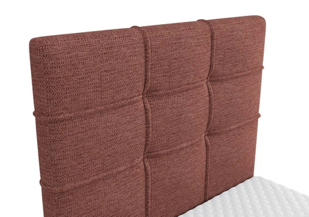 Łóżko kontynentalne Irvine 80x200 ceglaste stylowe łóżko z pojemnikiem na pościel i wysokim wezgłowiem zachwyca eleganckim designem