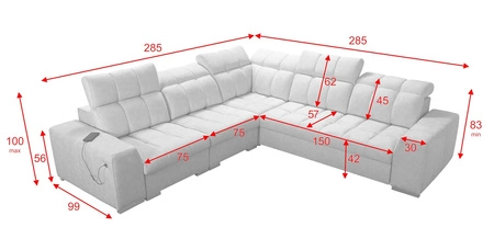 Narożnik z funkcją spania Luigi III brązowy lewostronny komfortowy narożnik do salonu doskonały do codziennego wypoczynku