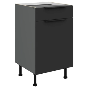 Szafka kuchenna stojąca z szufladą i półką Alatri Ant 50 D 1F 1S BB fronty szafki kuchennej wykończone w technologii anti fingerprint