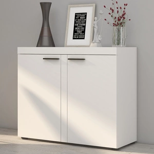 Komoda Rene 97 cm biała nowoczesny design mebla obrzeża komody wykończone specjalną okleiną ABS