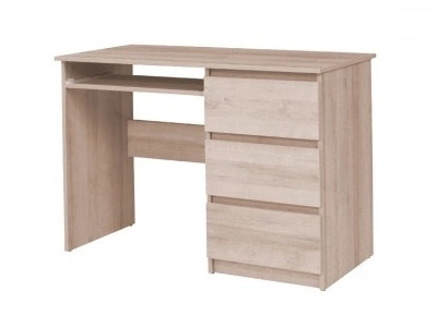 Biurko z szufladami Simple 110 cm dąb sonoma funkcjonalny mebel do pokoju młodzieżowego lub biura 