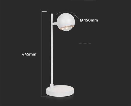 Lampka nocna Globe biała 5W 3000K elegancki design metalowy korpus regulowane ramię idealna propozycja oświetlenia do biura