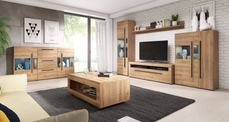 Szafka RTV Tulsa 140 cm dąb grandson nowoczesny design i praktyczne rozwiązanie idealna do wnętrz w stylu nowoczesnym i klasycznym