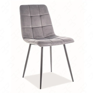 Krzesło tapicerowane Lima 41x45 cm szare stylowe oraz funkcjonalne krzesło z metalowymi nogami