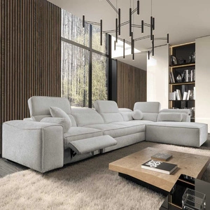 Narożnik z funkcją spania Viano XI Lux szary popiel prawostronny designerski narożnik z wysuwanym podnóżkiem i pojemnikiem na pościel