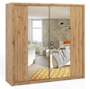Szafa przesuwna z lustrem Rico 220 cm dąb artisan funkcjonalny mebel w stylu klasycznym szafa dedykowana do sypialni lub przedpokoju