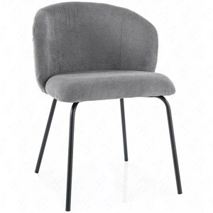 Krzesło tapicerowane Kevin Vardo szare nowoczesne krzesło z metalowymi nogami stylowe krzesło kubełkowe