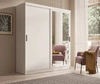 Szafa przesuwna z lustrem Hailey 180 cm biała prosta forma i minimalistyczny wygląd szafa idealnie wpasuje się do każdego wnętrza
