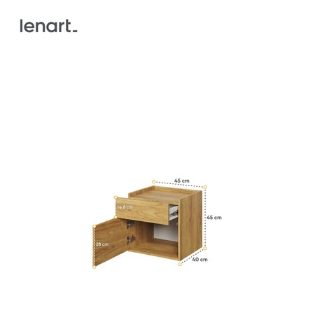 Szafka nocna Teen Flex hikora naturalna stylowa szafka z szufladą funkcjonalny dodatek do pokoju młodzieżowego lub dziecięcego