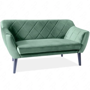 Sofa Karo zielona prosta i stylowa sofa wpisująca się w każdą aranżację sofa z drewnianymi nogami