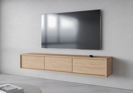 Szafka RTV Frida 180 cm dąb olejowany z możliwością powieszenia nowoczesny design szafki pod telewizor bezuchwytowe fronty