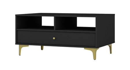 Zestaw mebli do salonu Kioto I czarny grafit stylowy design eleganckie meble w ponadczasowej kolorystyce wzbogacone złotymi dodatkami