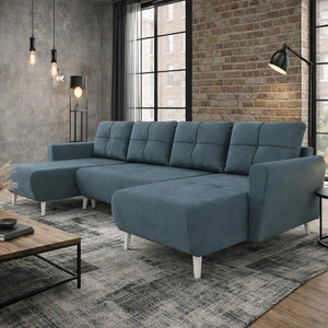 Narożnik z funkcją spania Felicie U ciemny szary stylowy i elegancki narożnik wpisujący się w aranżacje w stylu skandynawskim