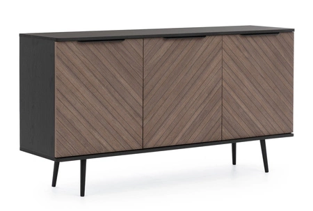 Komoda Tullio 150 cm czarny grafit / captains deck elegancka komoda o intrygującej stylistyce designerskie uchwyty krawędziowe