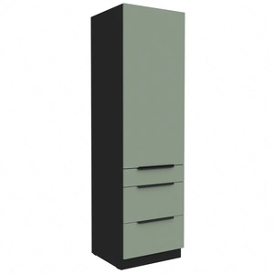 Słupek kuchenny Treviso Bl 60 DKS-210 3S 1F szafka kuchenna odporna na uszkodzenia wykończenie frontów w technologii anti fingerprint