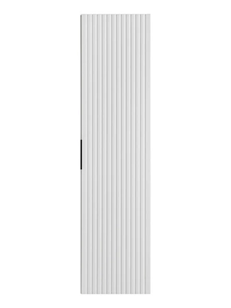 Słupek łazienkowy wiszący Adeel 35 cm biały szafka odporna na działanie wilgoci i wysokiej temperatury gustowne ryflowane fronty