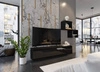Meblościanka Mesini czarna / czarny połysk nowoczesna meblościanka do salonu praktyczny system otwierania szuflad push to open