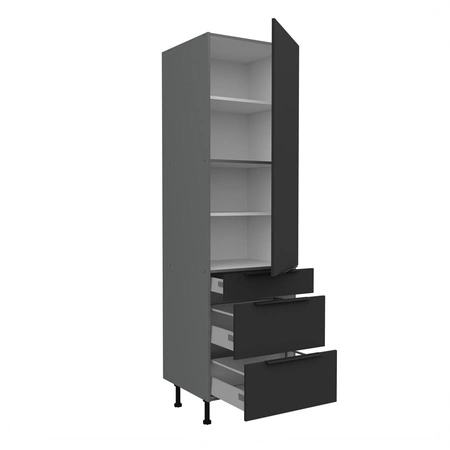 Słupek kuchenny Alatri Ant 60 DKS-215 3S 1F szafka kuchenna odporna na uszkodzenia wykończenie frontów w technologii anti fingerprint