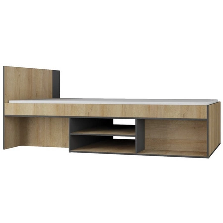 Zestaw mebli dziecięcych Nano zestaw 2 grafit / dąb riviera idealna propozycja do pokoju młodzieżowego w modnym stylu