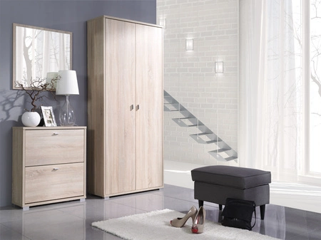 Szafa Anter 85 cm dąb sonoma jasny stylowy design obrzeża wykończone ABS idealna szafa do przedpokoju lub garderoby