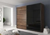 Szafa przesuwna Galaxy 270 cm dąb monastery / czarna pojemna szafa w nowoczesnej formie wyposażona w aluminiowe prowadnice drzwi