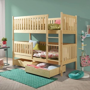 Łóżko piętrowe Martynka 2 osobowe 90x200 cm głębokie szuflady wysuwane na kółkach zajmuje przestrzeń łóżka pojedynczego