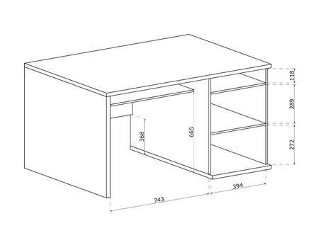 Biurko Cali 120 cm dąb artisan / czarny z szufladą nowoczesny design biurko ozdobione lamelami idealne do pokoju nastolatka lub gabinetu