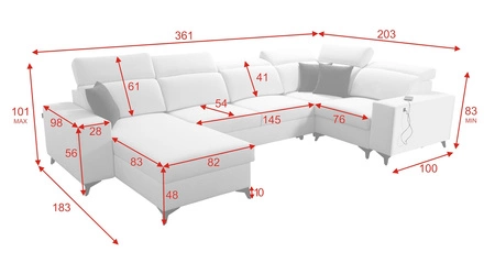 Narożnik z funkcją spania Kelly Sleek IV jasny brąz lewostronny narożnik rozkładany z pojemnikami na pościel pleciona tkanina