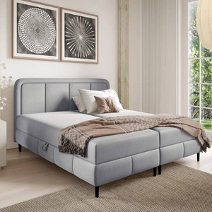 Łóżko kontynentalne Monte 140x200 szary popiel designerskie łóżko z pojemnikami na pościel doskonałe do sypialni i pokoju młodzieżowego