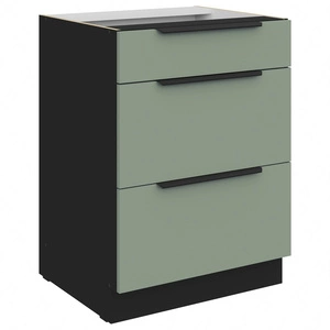 Szafka kuchenna stojąca z szufladami Treviso Bl 60 D 3S BB odporna na uszkodzenia wykończenie frontów w technologii anti fingerprint