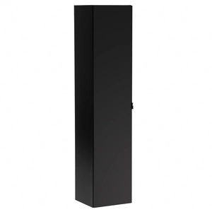 Słupek łazienkowy wiszący Santa Fe 35 cm czarny elegancka szafka do łazienki dwie szuflady we wnętrzu metalowy uchwyt krawędziowy