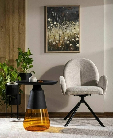 Krzesło tapicerowane Planet szare nowoczesne oraz funkcjonalne krzesło obrotowe z metalowymi nogami stylowe krzesło kubełkowe