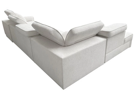 Narożnik z funkcją spania Viano XI szary popiel lewostronny modny i stylowy narożnik z regulowanymi zagłówkami ozdobne poduszki