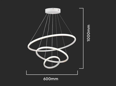 Lampa wisząca Loop biała 32W 3000K niebanalna estetyka lampy LED doskonale wpisuje się do wnętrz w stylu nowoczesnym oraz glamour