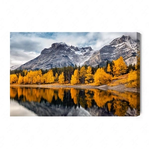 Obraz na płótnie jesień w górach 100x70 cm ponadczasowa ozdoba każdego wnętrza obraz w wyrazistej kolorystyce wysoka jakość wykonania