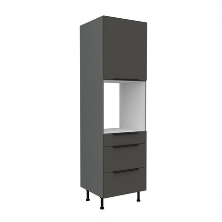 Słupek kuchenny Aversa Ant 60 DPS-215 3S 1F szafka z szufladami do zabudowy piekarnika fronty wykonane w technologii anti fingerprint