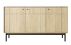 Komoda Modesta 154 cm dąb linea prosta konstrukcja doskonała komoda do salonu lub sypialni w stylu japońskim wysokie drewniane nogi